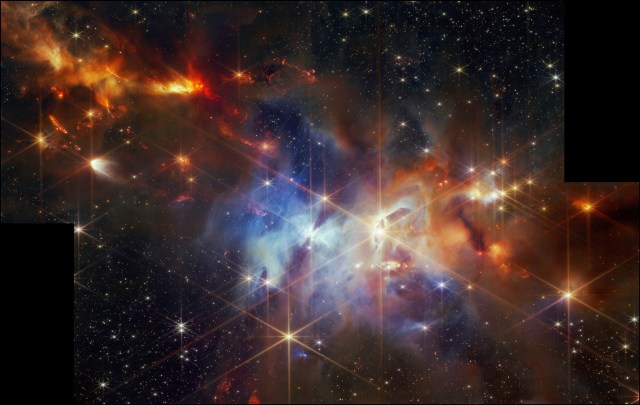 Image of the Serpens Nebula seen from the James Webb Space Telescope.