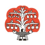 Illustration of a man standing in front of a fruit tree with different kinds of fruit