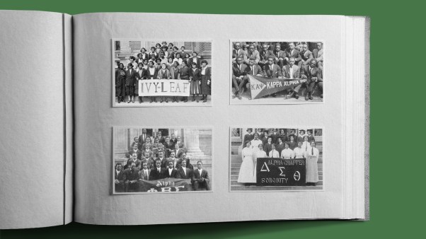 Pictures of the founders of Greek life organizations.