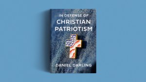 The book cover on a blue background.