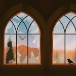 An illustration showing a shattered window with a bird flying free in the distance.”