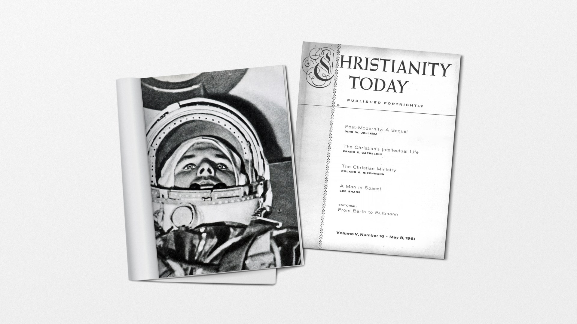 An astronaut and a CT magazine cover from 1961.