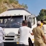 A screenshot from video footage of the bus attack.