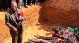 Rev. Ezekiel Dachomo officiating the mass burial of at least 12 Christians victims of Islamic militancy on October 15, 2025.