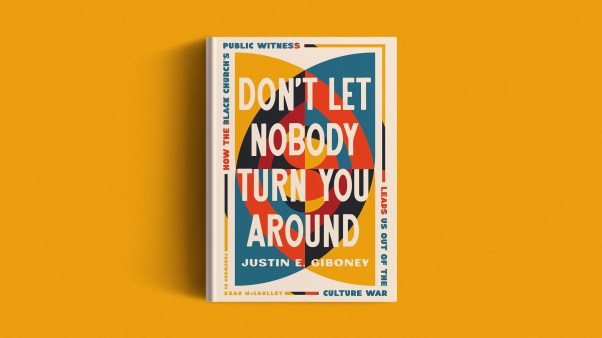 The book cover on a yellow background.