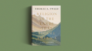 The book cover on a green background.