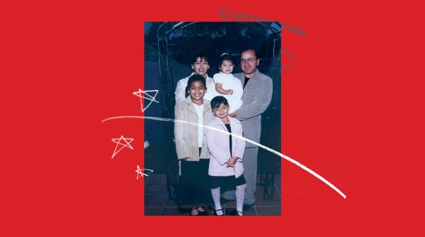 A family photo of the Gonzalez family from 2003.