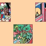 A small composition of three illustrations, each representing a different culture.