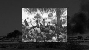 Displaced Sudanese Christians meeting for prayer.