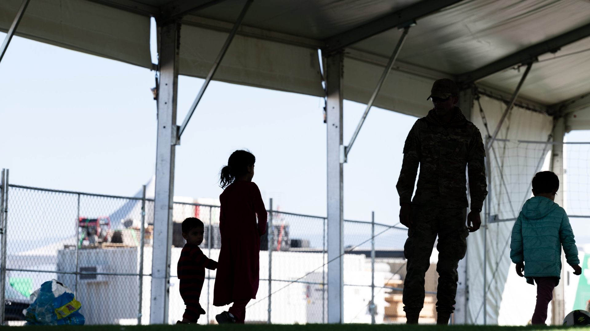 Afghan refugee children at a refugee camp