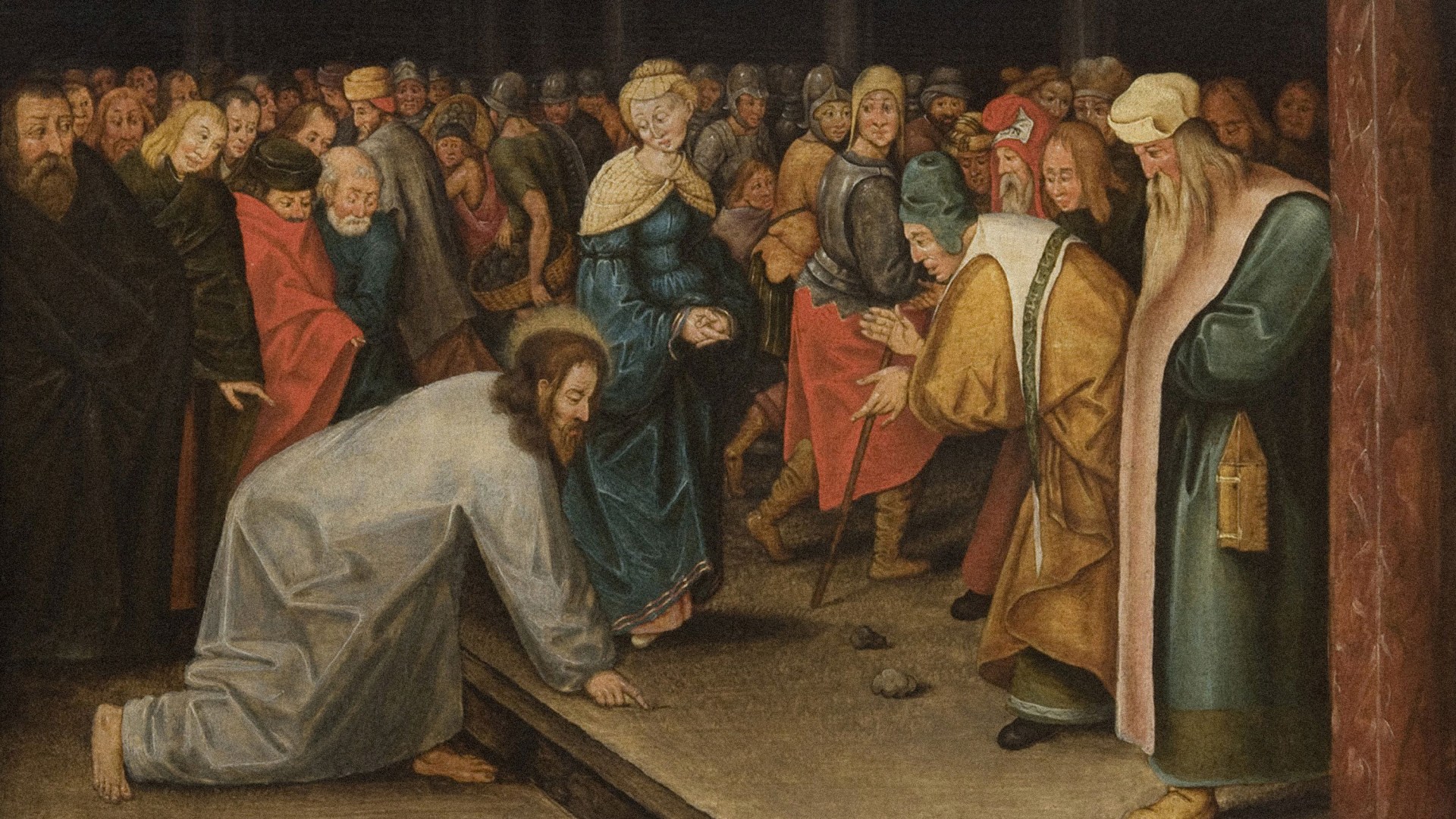 Christ and the Adulteress by Peter Bruegel