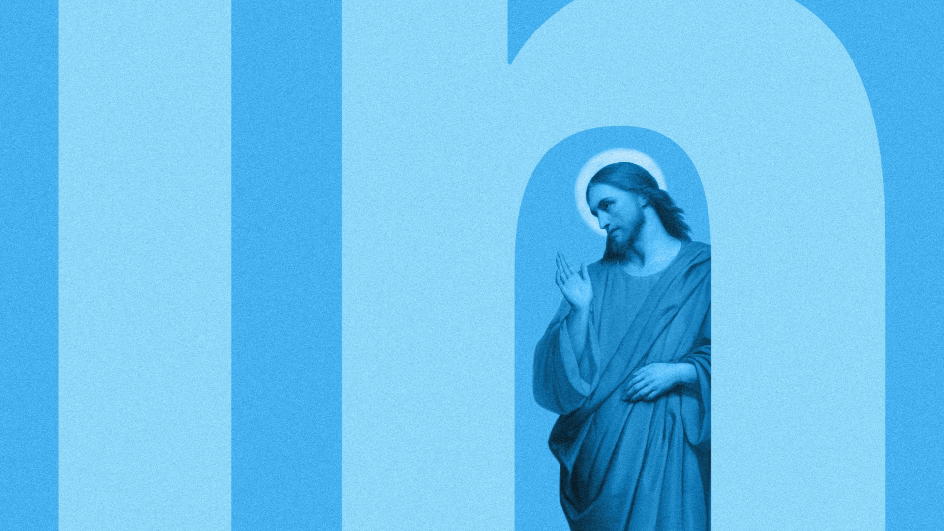 Jesus and the LinkedIn logo.