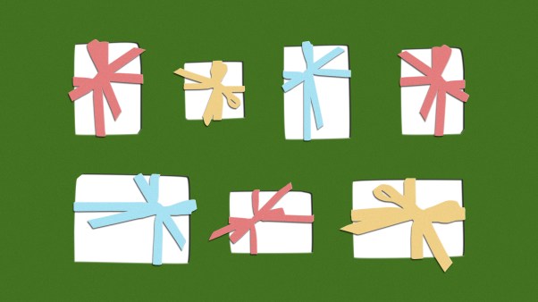 Empty Christmas gifts.