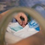 A newborn baby in the NICU