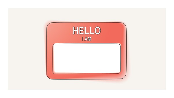 An illustration of a name tag.