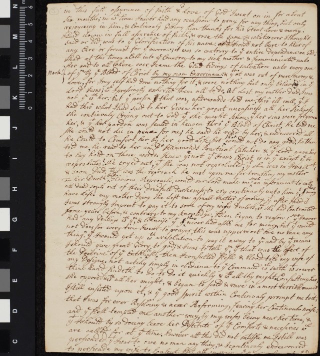 A photo of a handwritten testimony page.