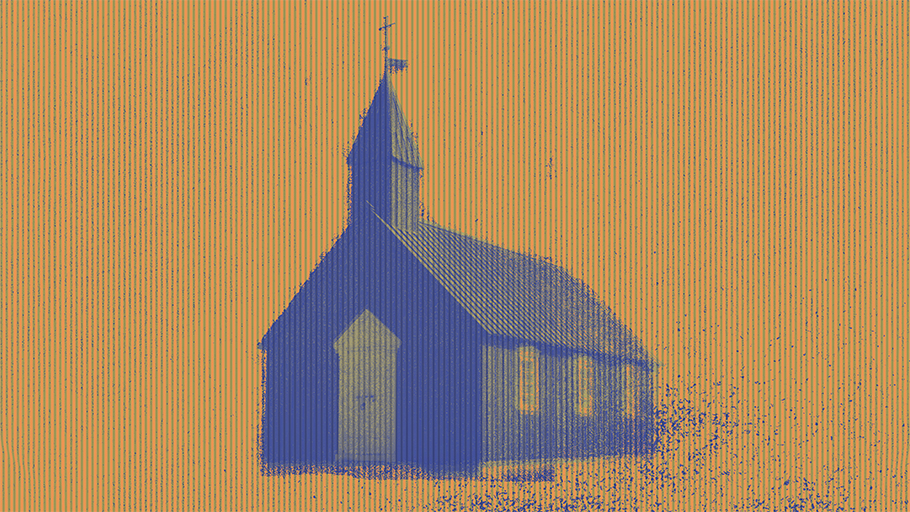 An illustration of a church slowly dissolving.