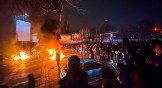 ranians blocking a street during a protest in Tehran, Iran on January 9, 2026.