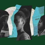 A collage of a Kenyan woman and children, a world map, and Kenyan currency.