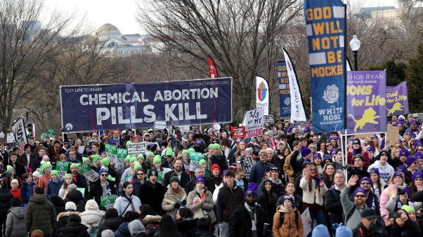 People attend the annual March for Life rally on January 23, 2026.