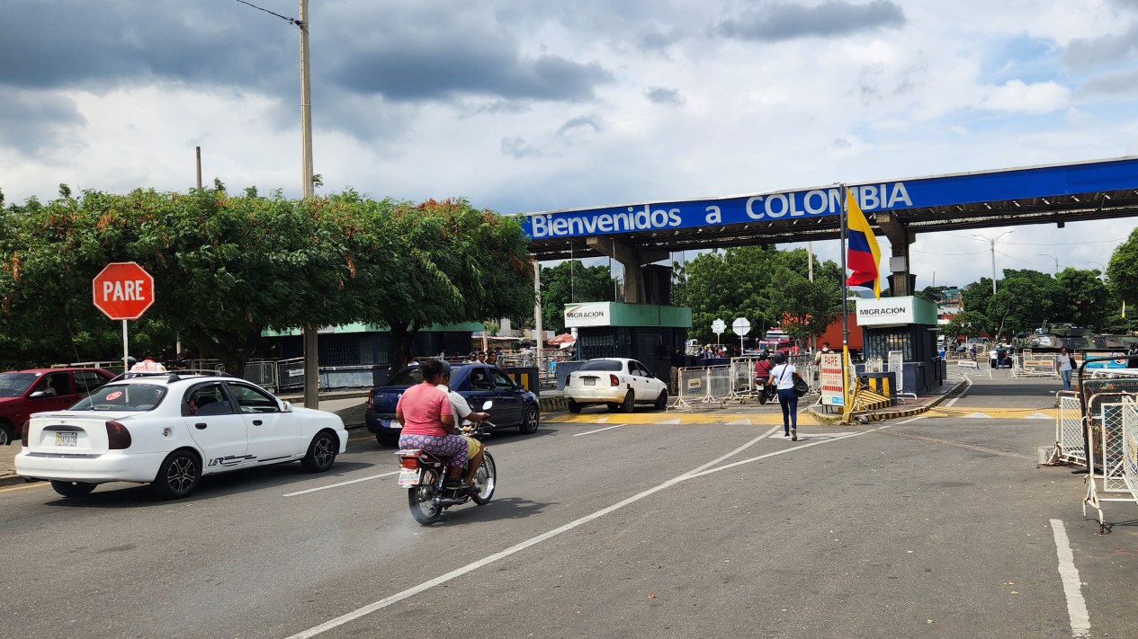 The Simón Bolívar International Bridge on the Colombia-Venezuela border.