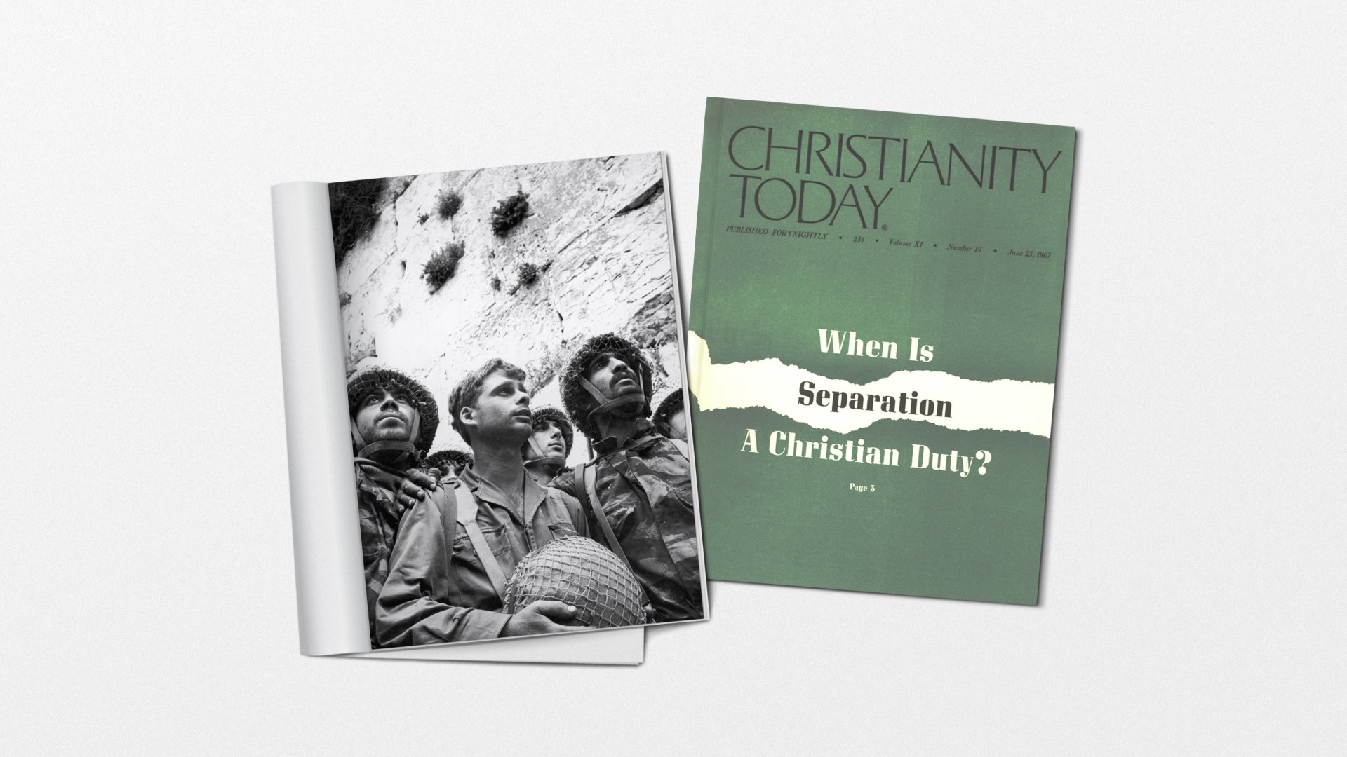 An image of soldiers and a CT magazine.