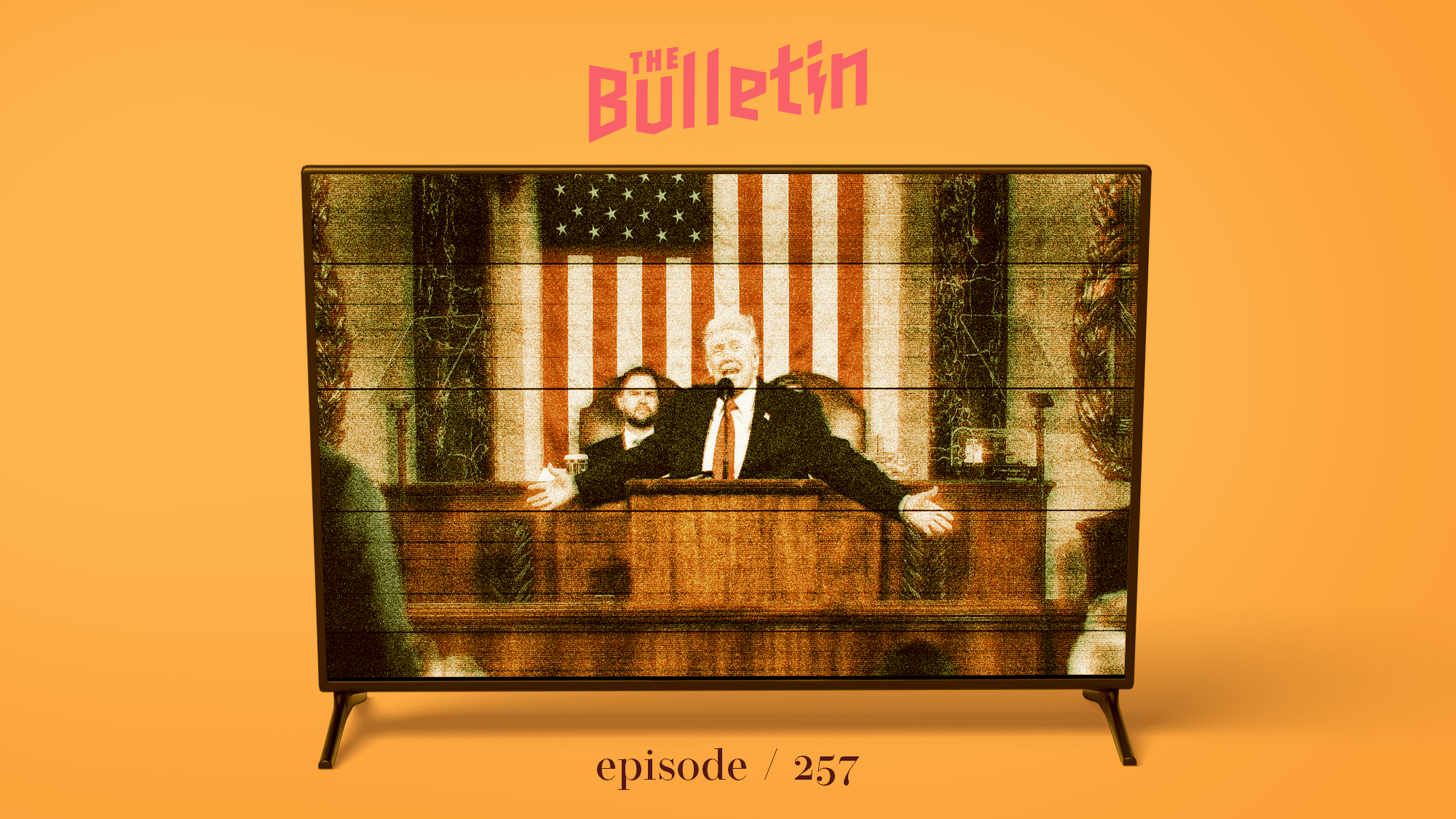 Image from the State of the Union address on a television.