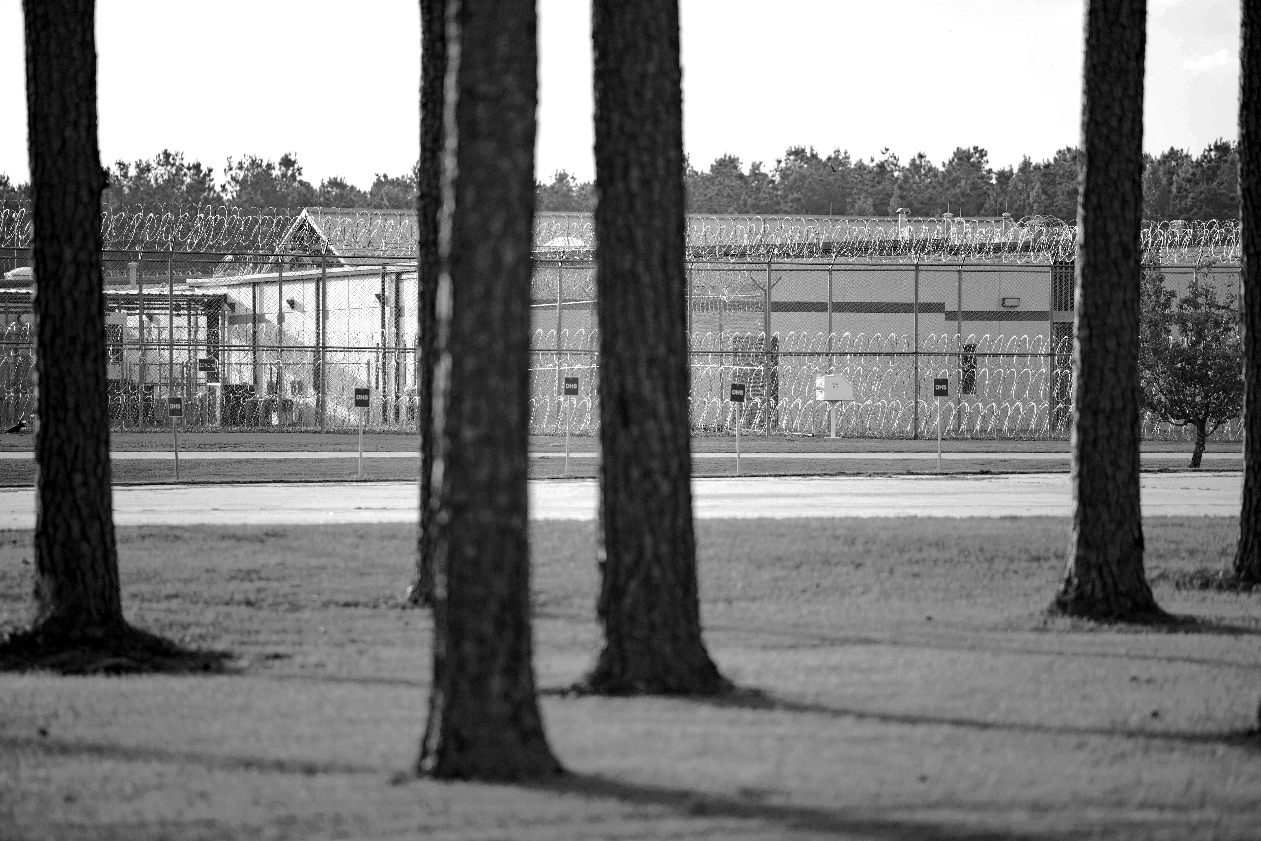 A photograph of an ICE detention facility in Jena, Louisiana.