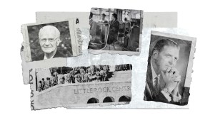 Newspaper clippings showing Carl Henry, Nelson Bell, and civil rights events.