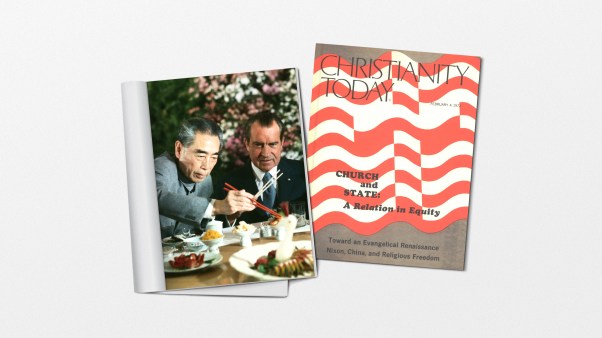 Richard Nixon Eating with Zhou Enlai in 1972.