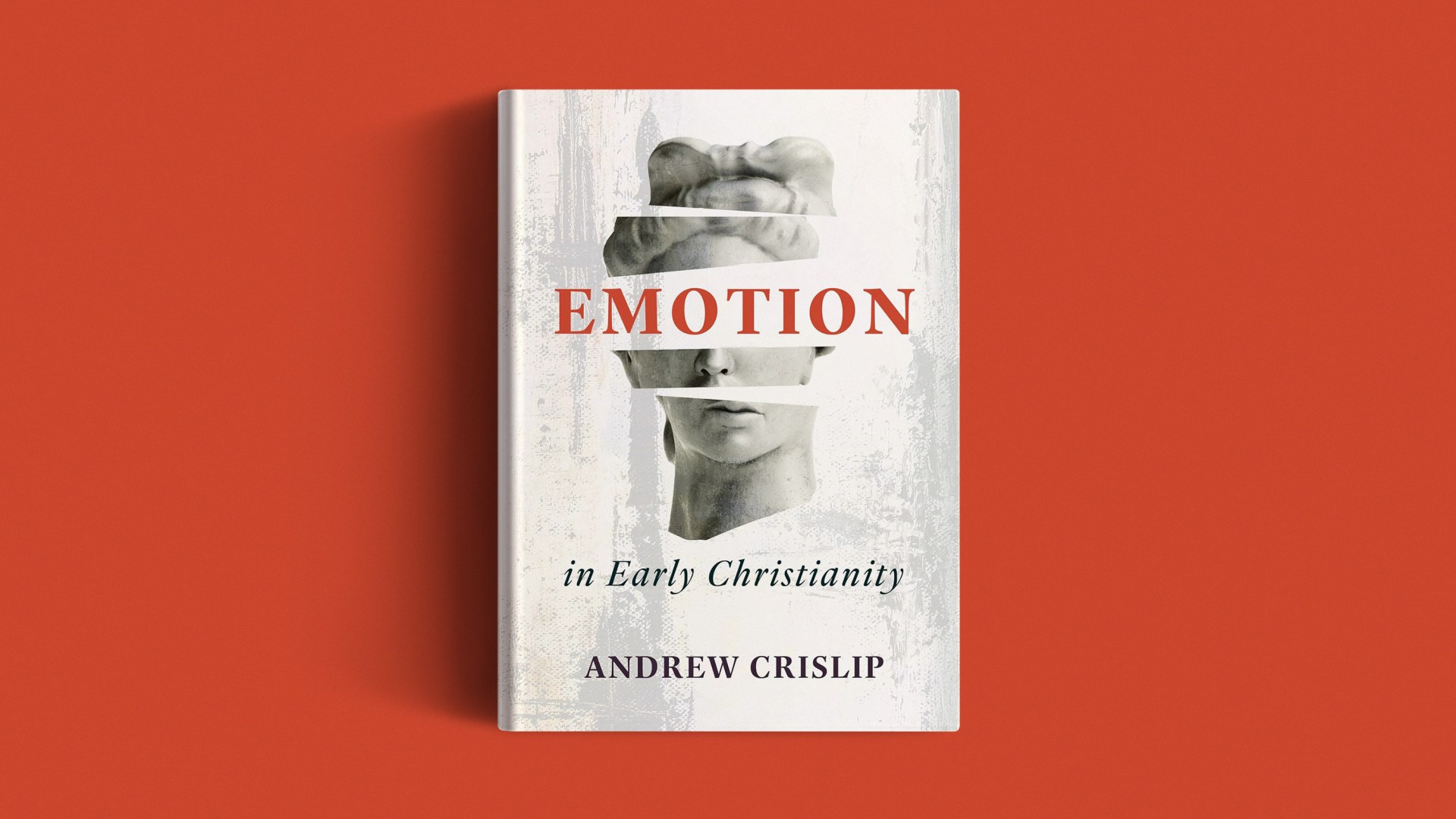 The book on an orange background.