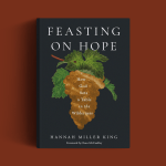 The book on an orange background.