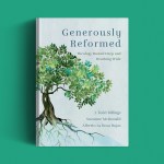 The book on a green background.