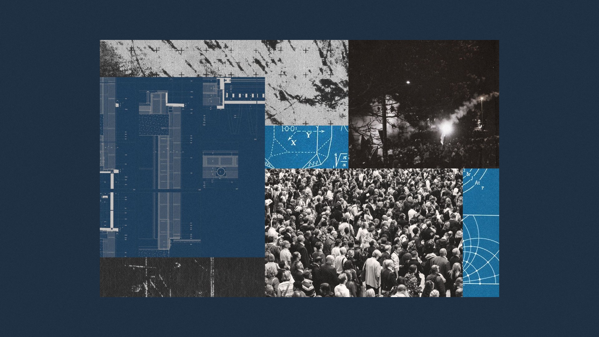 A collage of people protesting.