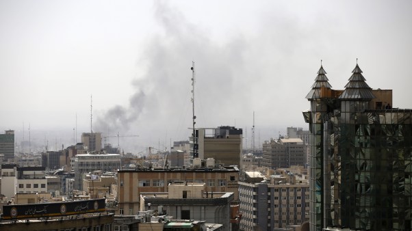 Smoke rises over Tehran after US and Israeli airstrikes on February 28, 2026.