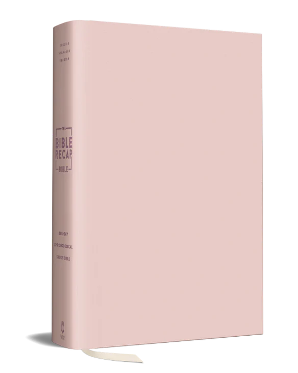 The Bible Recap 365-Day Chronological Study Bible English Standard Version - Imitation Leather Hardcover, Pink