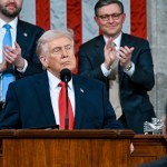 President Donald Trump delivers the State of the Union address during a joint session of Congress at the Capitol in Washington, DC on February 24, 2026.
