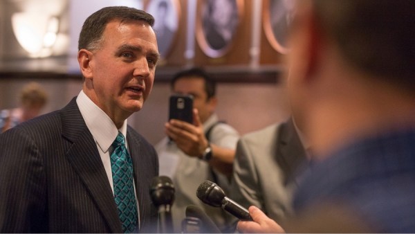 man being interviewed