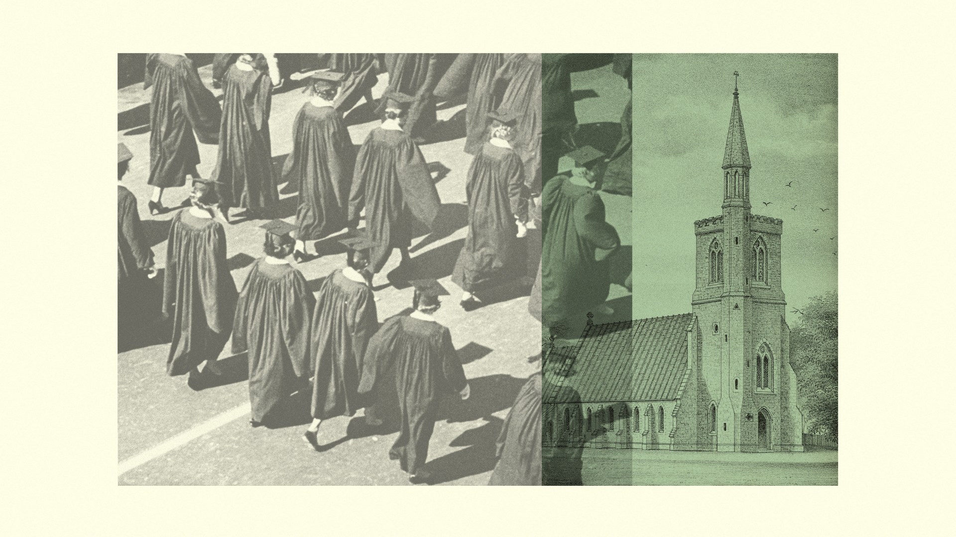 College students and a church.