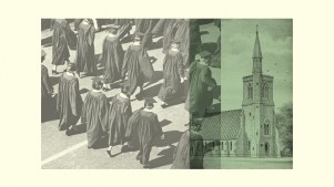 College students and a church.