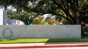 The entrance to a U.S. Immigration and Customs (ICE) detention facility in Dallas, Texas.