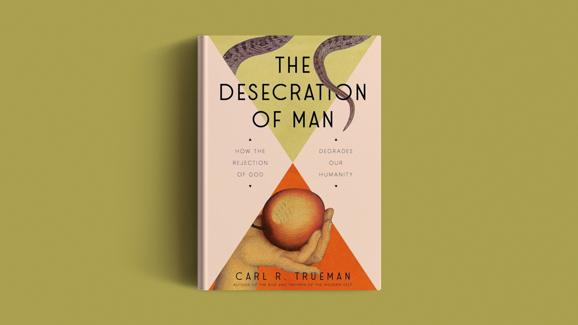 The book on a green background.