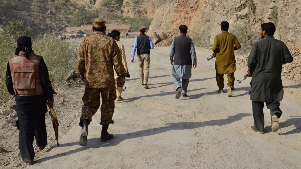 Members of the Pakistan Army on the Torkham Border of Afghanistan.