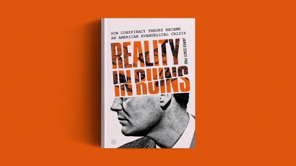 The book cover on an orange background.