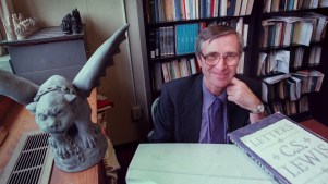 Peter Kreeft in his office.