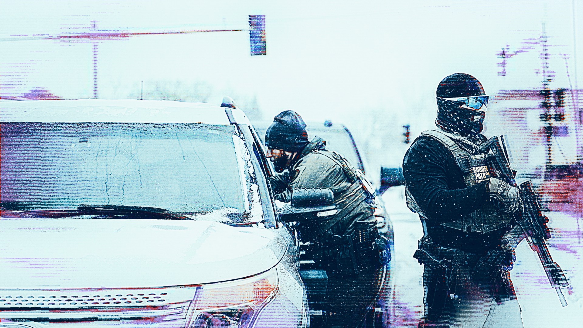 Border Patrol agents conduct a traffic stop in Minnesota in January.