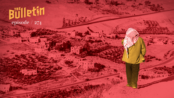 Palestinian man overlooking the west bank.