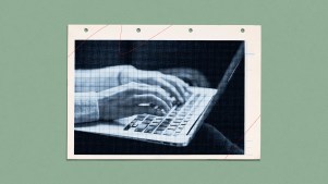 An image of a person working on a computer.