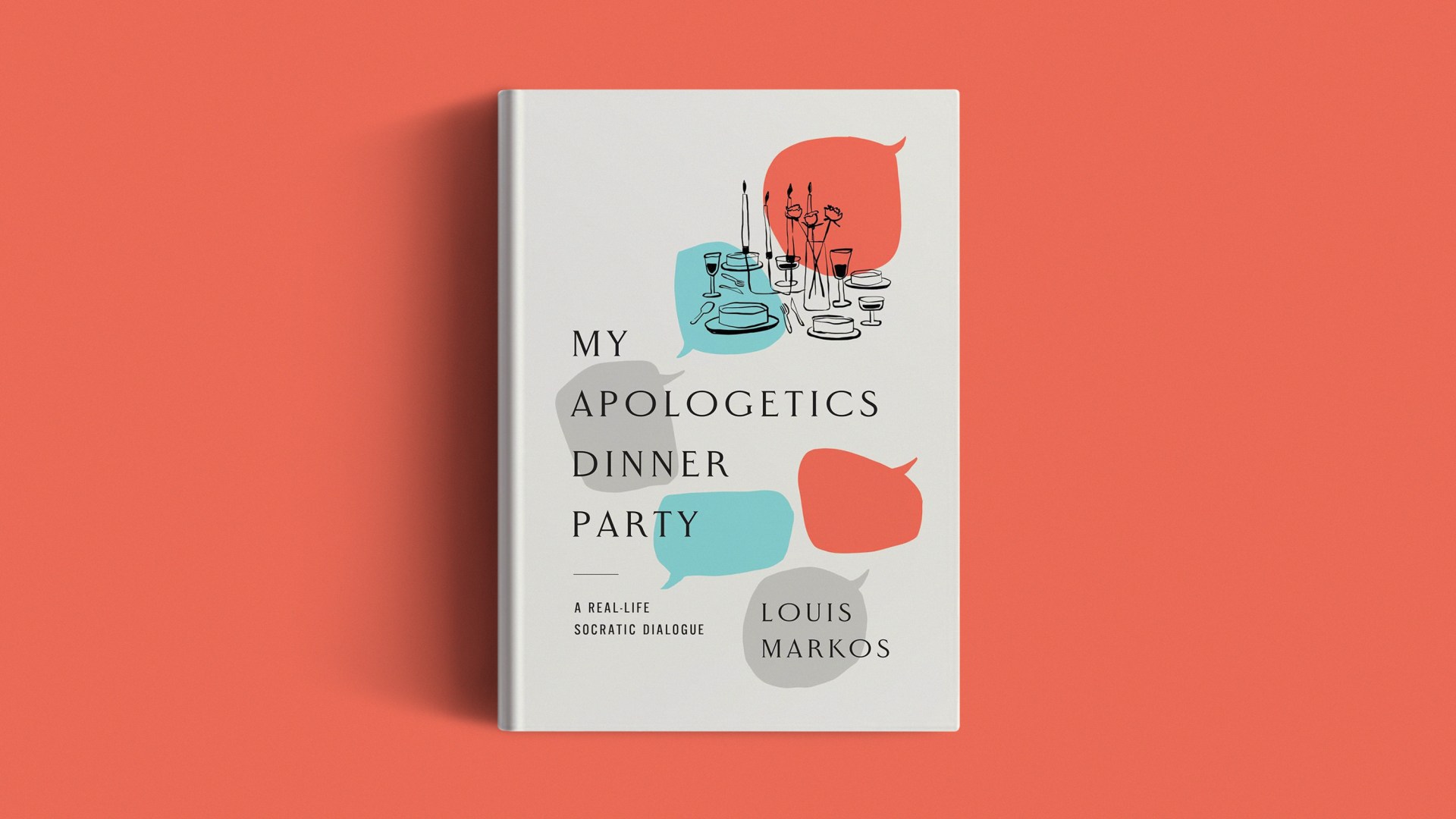 The book on an orange background.