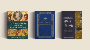 Three books on a cream background.